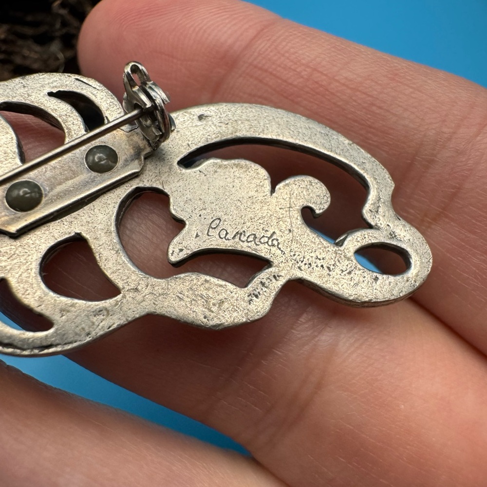 Seagull Pewter Canada vintage pewter scroll brooch, EUC. - Picture 5 of 5